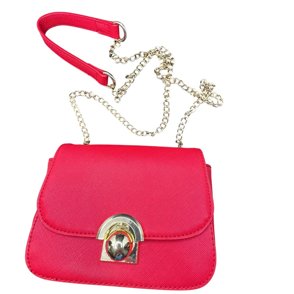 Red Mini Crossbody Bag with Chain Strap, Small‎ Evening Bag, Party Purse